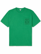 LOEWE - Logo-Embroidered Cotton-Jersey T-Shirt - Green