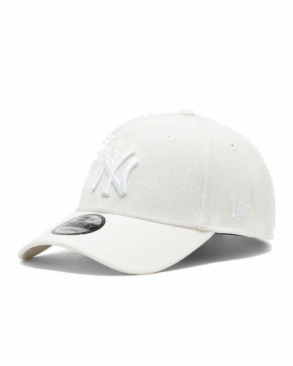 Photo: New Era Linen 9 Forty New York Yankees White - Mens - Caps