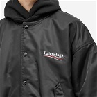 Balenciaga Men's Political Campaign Oversized Bomber Jacket in Black