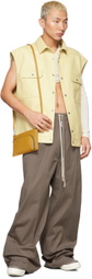 Rick Owens Beige Leather Jumbo Outershirt Vest