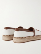 AMIRI - MA Logo-Embroidered Leather-Trimmed Canvas Espadrilles - Brown