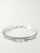 Peyote Bird - Engraved Silver Turquoise Cuff and Beaded Bracelet Set