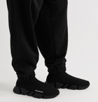 Balenciaga - Speed 2.0 Logo-Print Stretch-Knit Slip-On Sneakers - Black