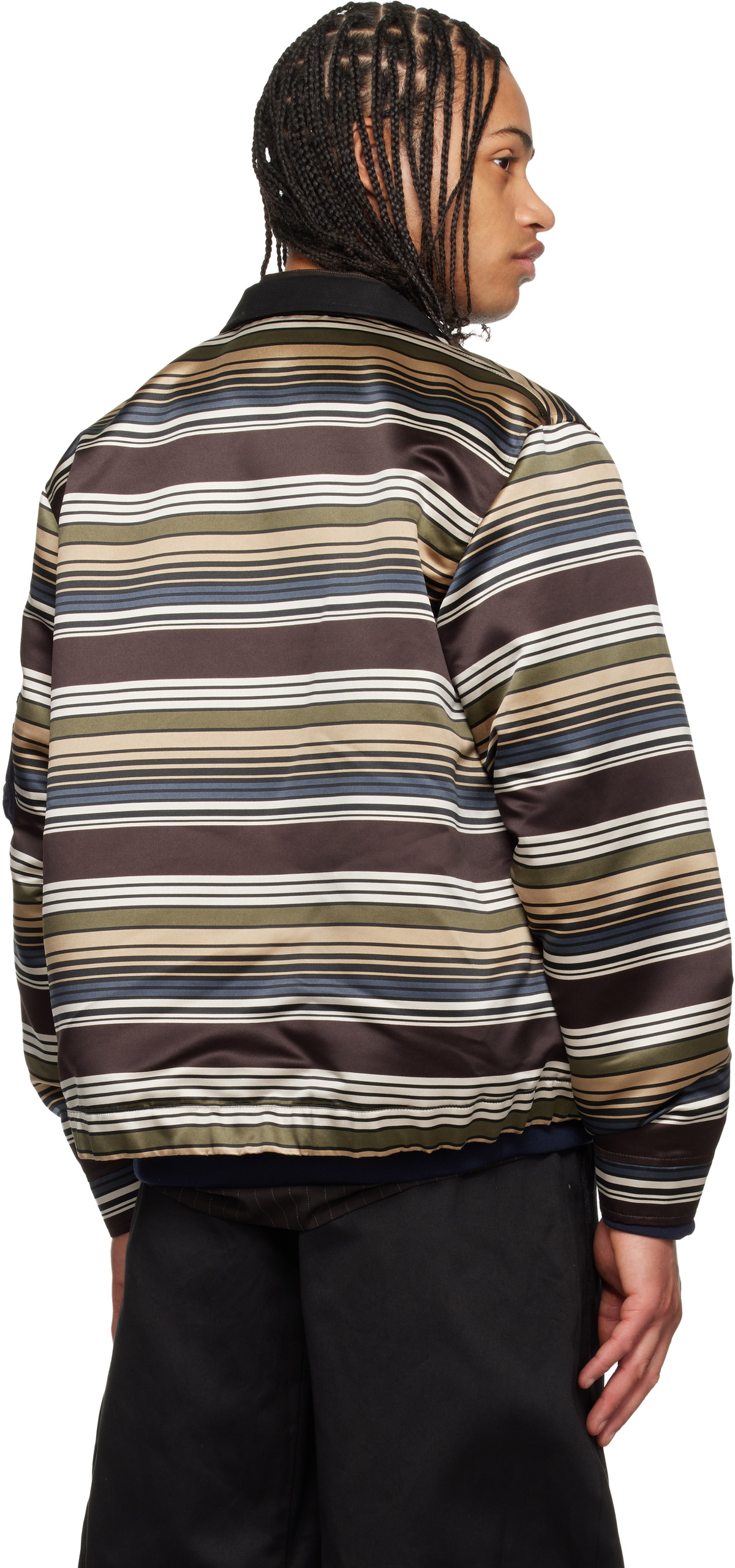 sacai Multicolor Horizontal Stripe Blouson Bomber Jacket Sacai