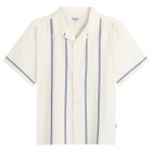 Wax London Men's Didcot Pintuck Vacation Shirt in Ecru/Blue