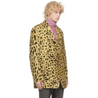 Dries Van Noten Yellow and Black Leopard Berkley Blazer