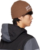 AAPE by A Bathing Ape Brown Embroidered Beanie