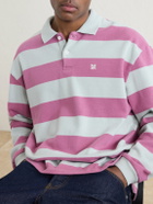 Aimé Leon Dore - Striped Cotton-Jersey Polo Sweater - Pink