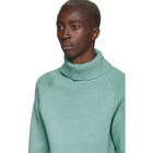 Casablanca Blue Merino Wool and Cashmere Turtleneck