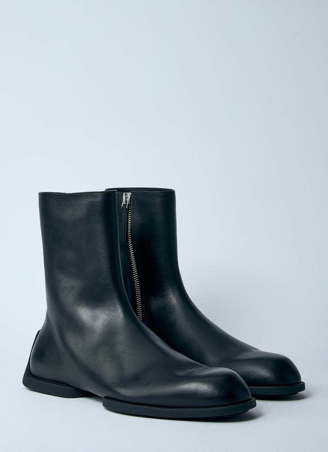 Jil Sander Leather Zip-Up Ankle Boot