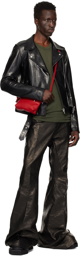 Rick Owens Black Porterville Lukes Stooges Leather Jacket