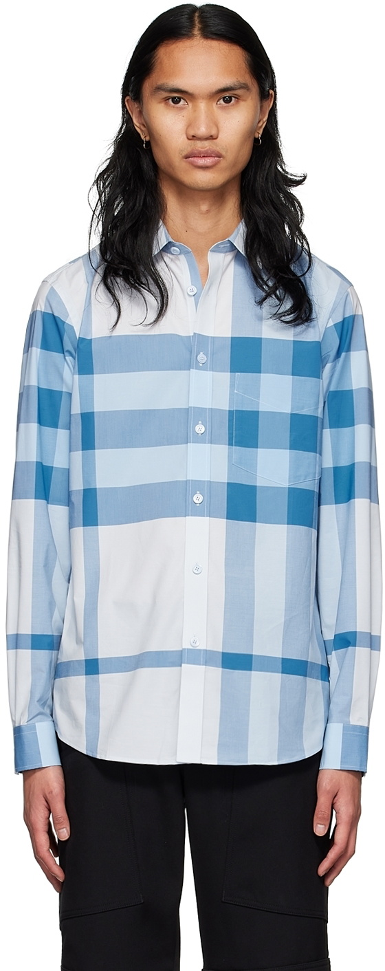トップス BoTT S/S Shirt Check Medium Blue Burberry Blue Vintage Check Shirt Burberry
