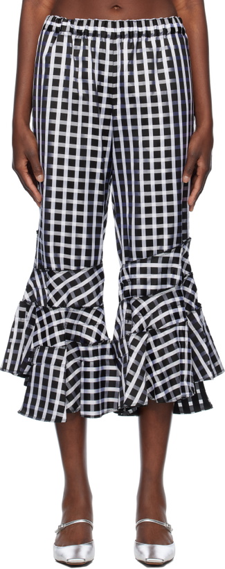 Photo: Comme des Garçons Comme des Garçons Black Satin Check Trousers