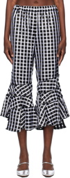 Comme des Garçons Comme des Garçons Black Satin Check Trousers