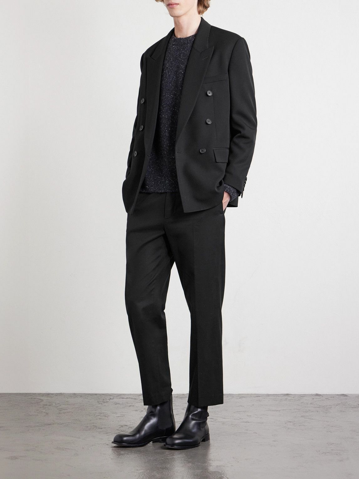 The Row - Perin Double-Breasted Wool-Gabardine Blazer - Black