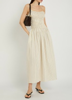 Faithfull The Brand Araceli Striped Cotton Maxi Dress Yellow