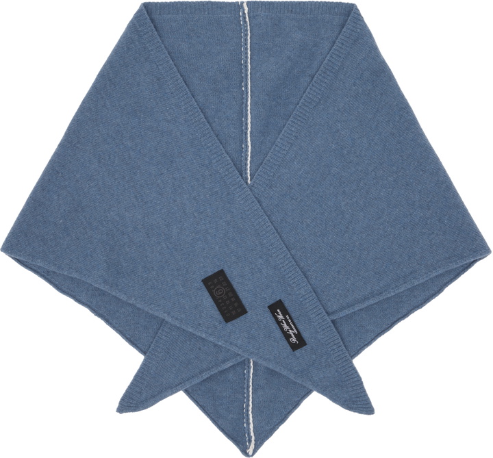 Photo: MM6 Maison Margiela Blue Wool-Blend Scarf