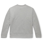 Drake's - Logo-Appliquéd Mélange Loopback Cotton-Jersey Sweatshirt - Gray
