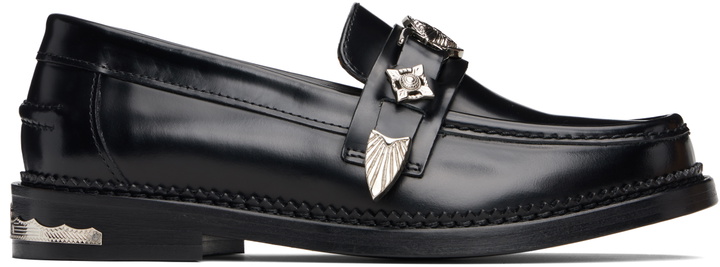 Photo: Toga Pulla Black Polished Leather Loafers