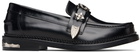 Toga Pulla Black Polished Leather Loafers
