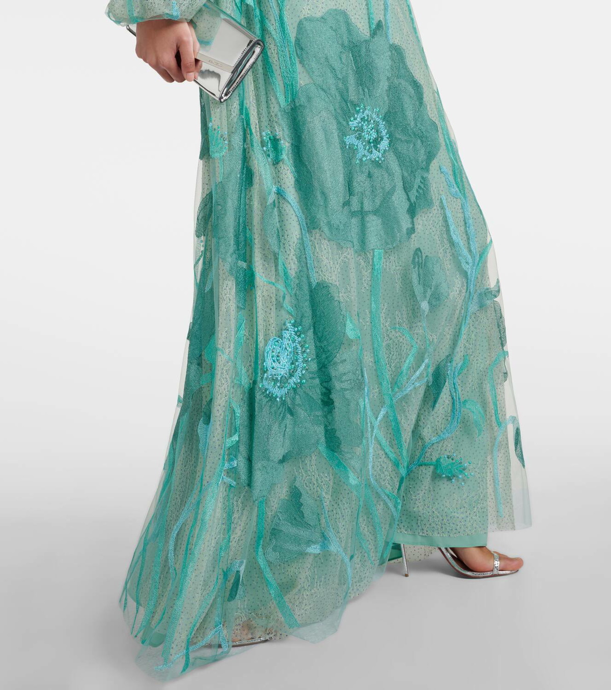 Costarellos Yesenia embroidered tulle gown