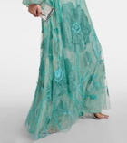 Costarellos Yesenia embroidered tulle gown