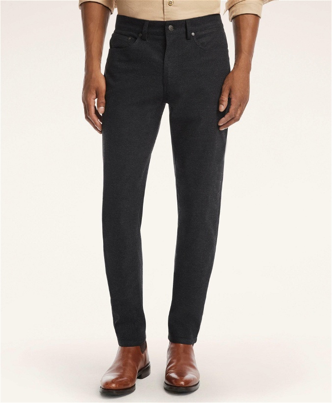 Photo: Brooks Brothers Men's Washed Cotton-Wool Blend Flannel Pants | Grey