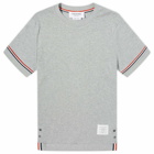 Thom Browne Men's Rib Cuff Trim T-Shirt in Medium Grey