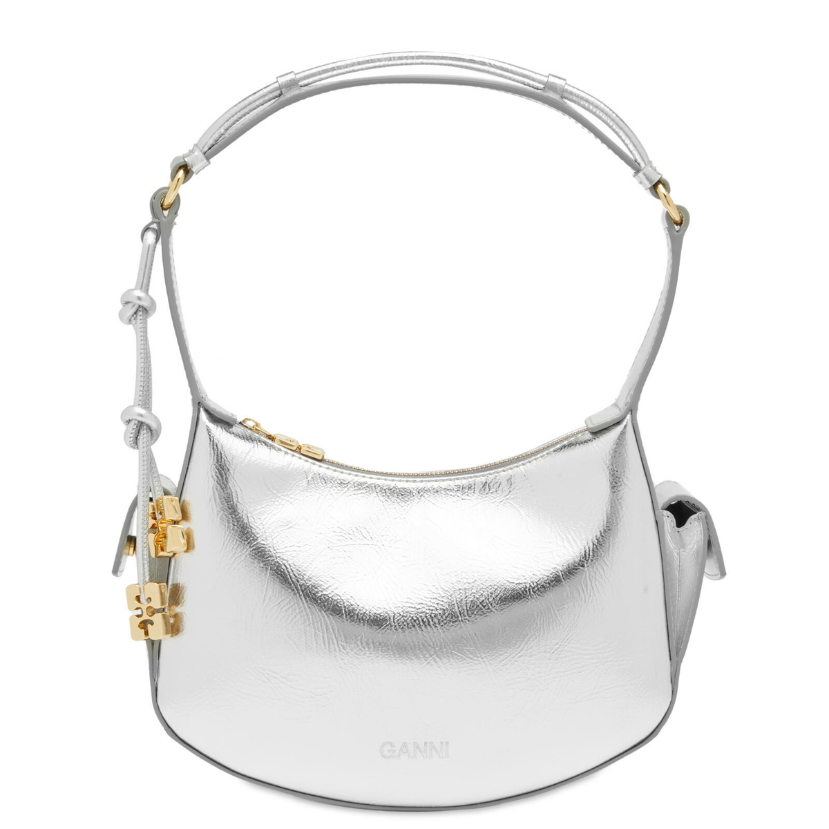 Ganni Silver Polyethylene Keychain main image 1