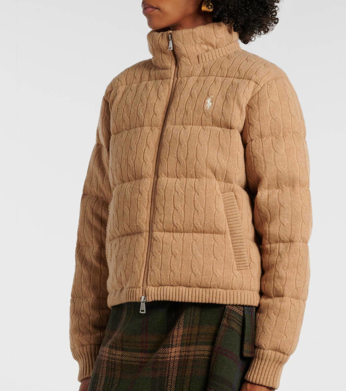 Polo Ralph Lauren Cable-knit wool and cashmere down jacket Polo