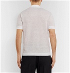 Ermenegildo Zegna - Slim-Fit Waffle-Knit Mélange Linen and Cotton-Blend Polo Shirt - Beige