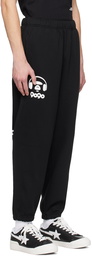 AAPE by A Bathing Ape Black Printed Lounge Pants