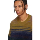 Acne Studios Yellow and Mulitcolor Nosti Stripe Crewneck Sweater