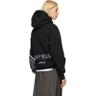 Simone Rocha Black Boxy Pony Kid Print Hoodie