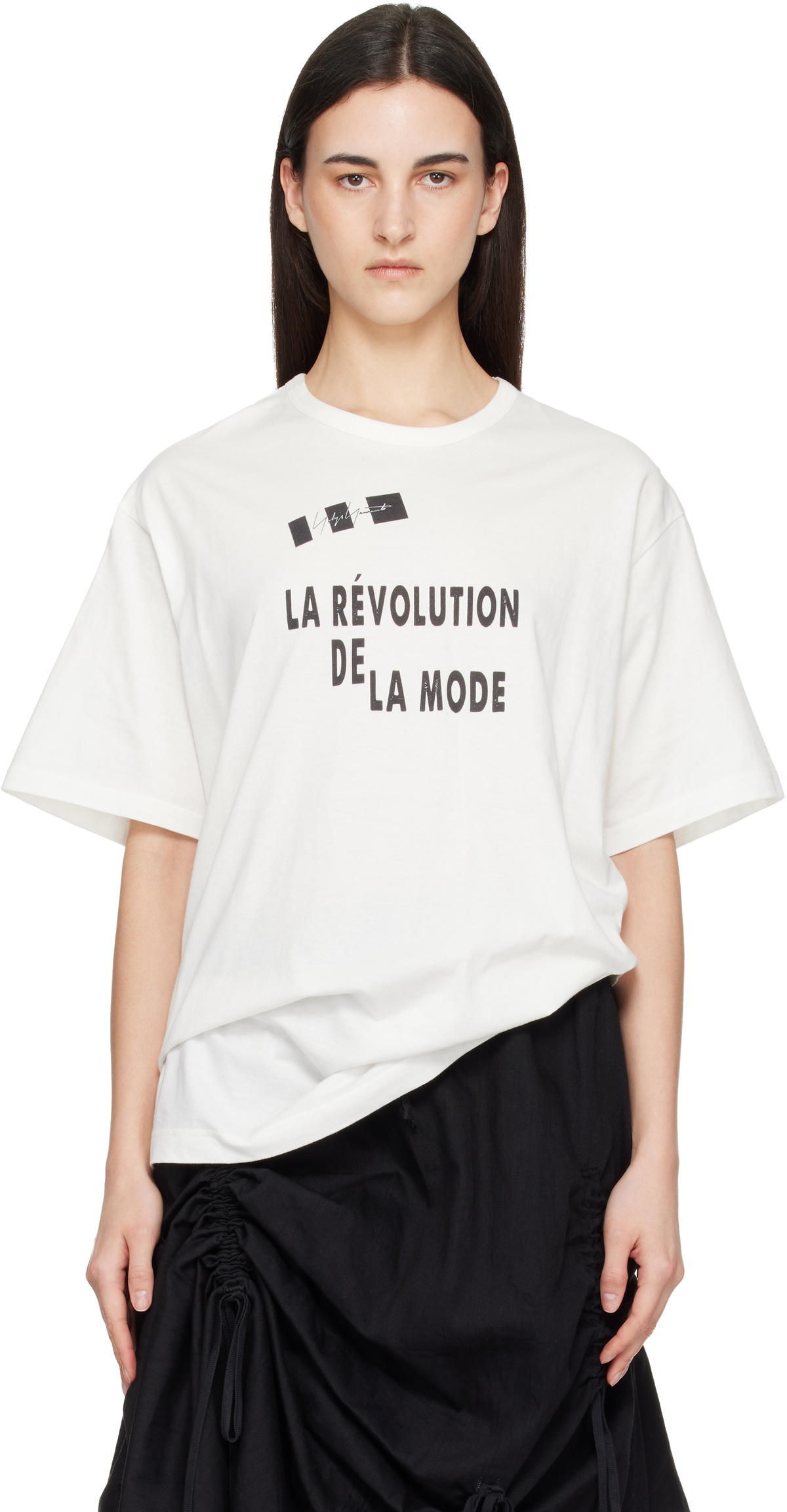 YOHJI YAMAMOTO Off-White 'La Révolution' Short Sleeve T-shirt
