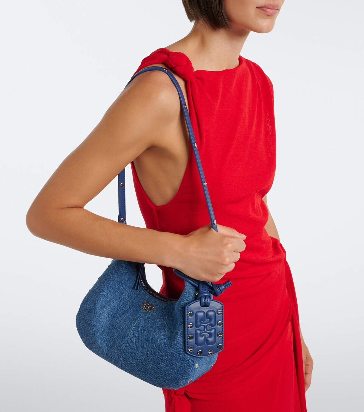 Ganni Mini denim tote bag