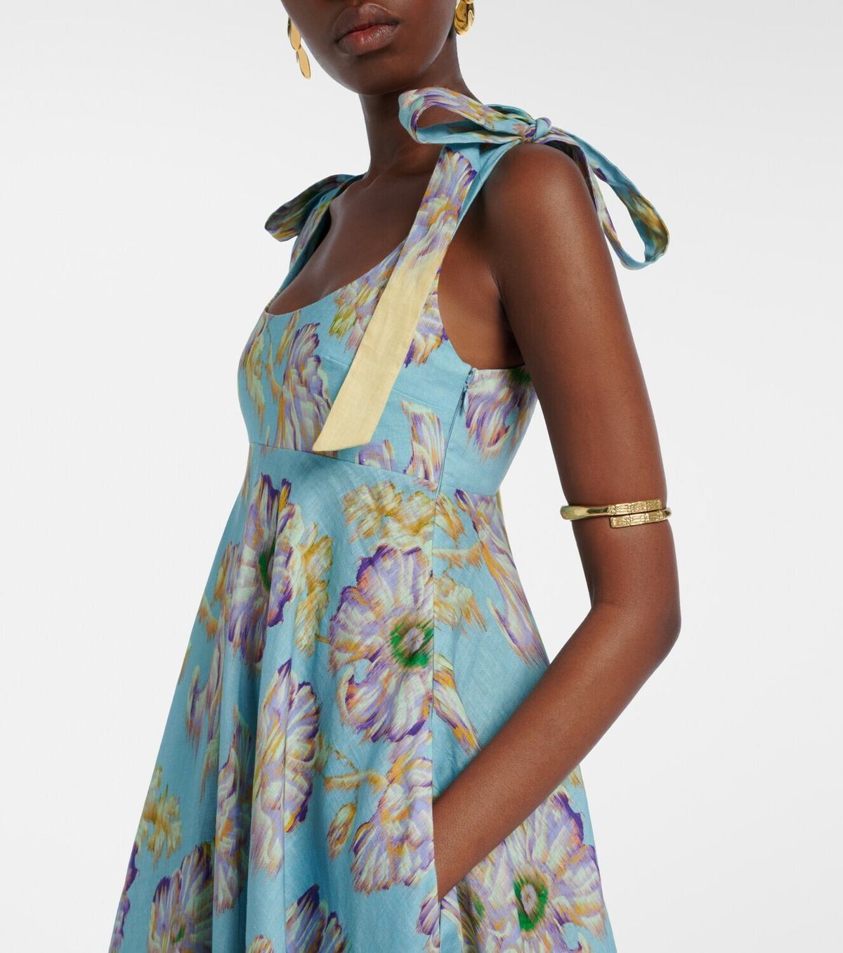 Alémais Jerry floral linen midi dress