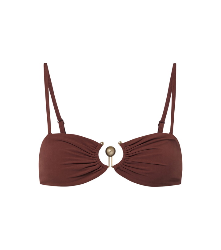 Photo: Christopher Esber Embellished ruched bikini top