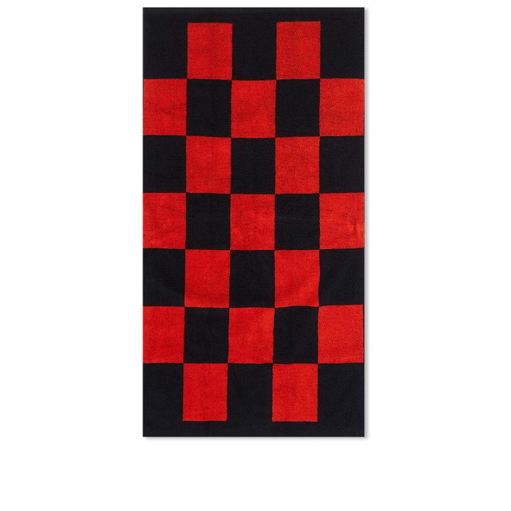 Photo: HAY Check Hand Towel in Poppy Red