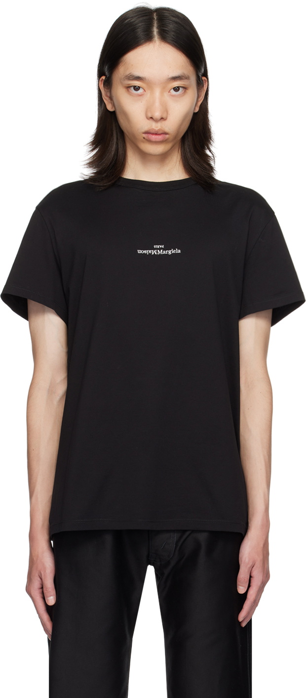 関税送料込★Maison Margiela Distorted Logo Tシャツ Maison Margiela - Distorted Logo T-shirt-1-black | HBX