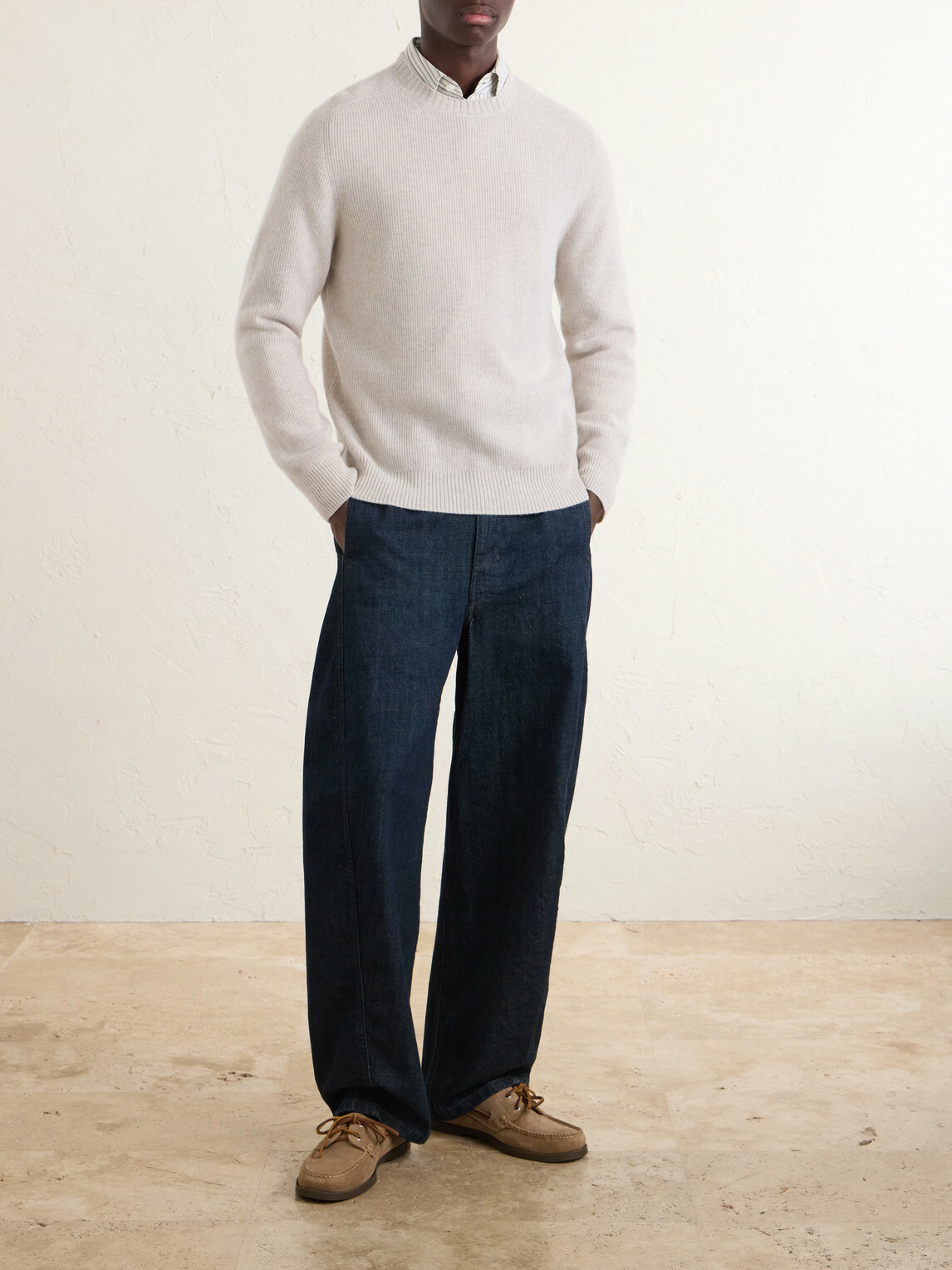 N.PEAL - English Rib Cashmere Sweater - Gray