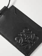 LOEWE - Logo-Debossed Leather Cardholder with Lanyard