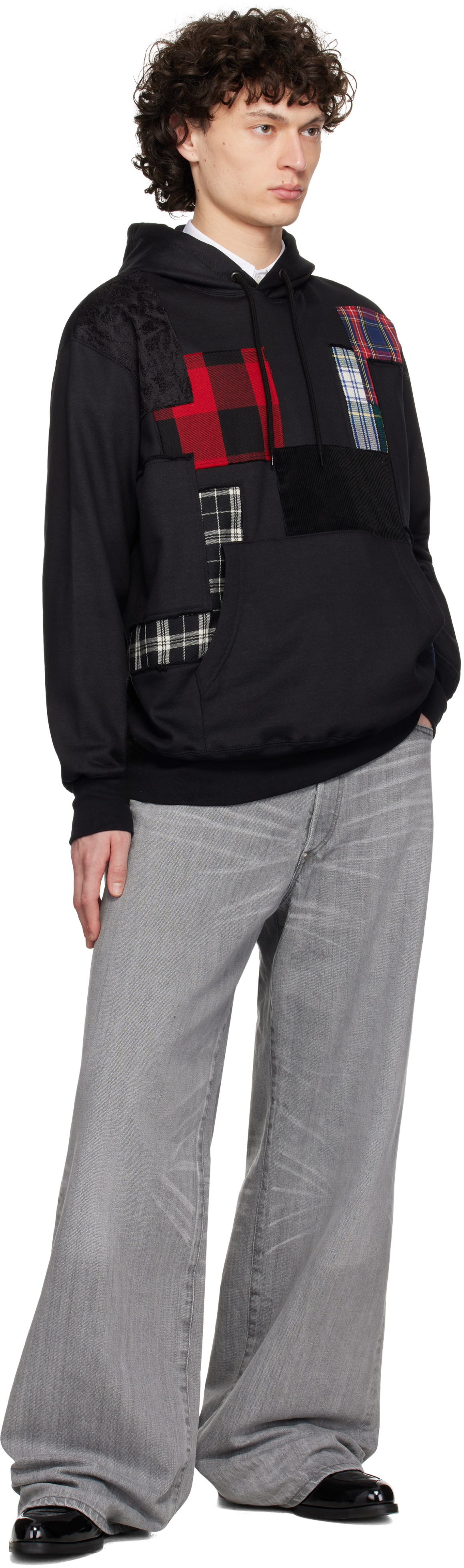 Junya Watanabe Black Patchwork Hoodie