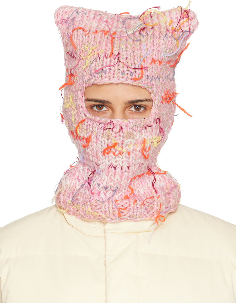 Rose Frantz ♥ Handmade Wool Balaclava /追跡付 Maison Margiela Pink Handmade Balaclava Maison Margiela