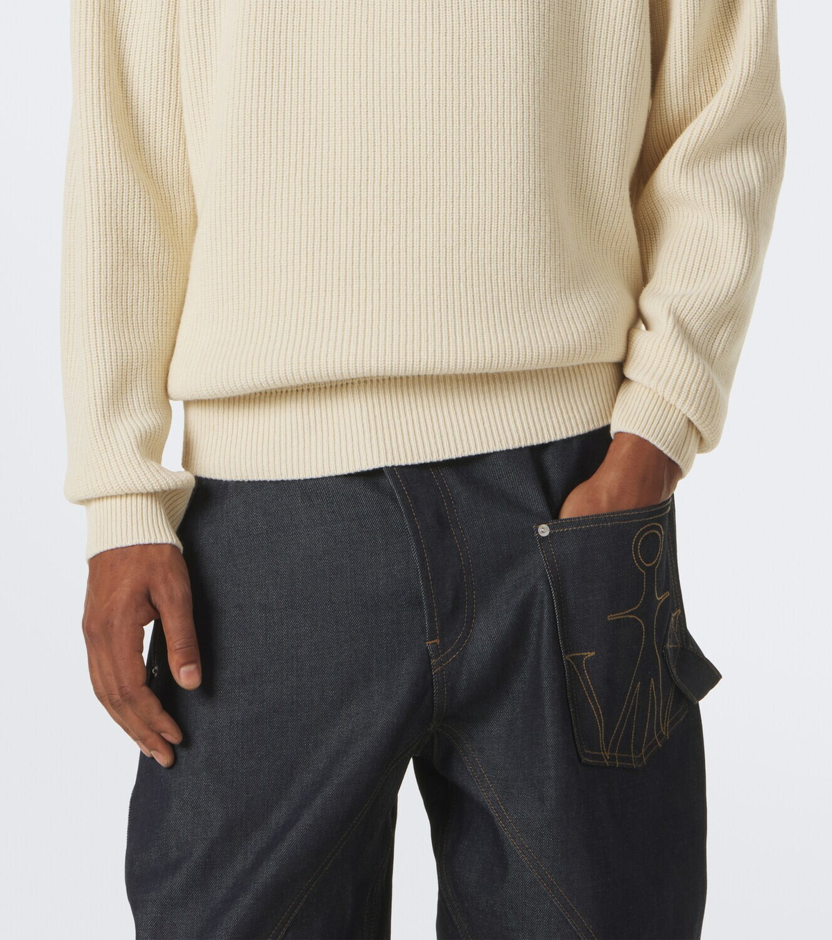 JW Anderson Ribbed-knit wool and cotton sweater