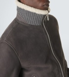 Brunello Cucinelli Cashmere-trimmed shearling blouson jacket