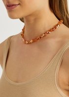 Anni LU Butterfly 18kt Gold-plated Beaded Necklace - Amber - One Size