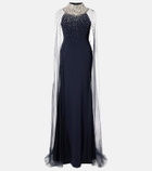 Jenny Packham Zadie caped embellished gown