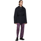 Dries Van Noten Navy Robert Short Peacoat