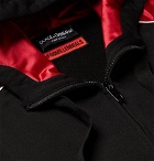 Dolce & Gabbana - Matte Satin-Panelled Cotton-Blend Jersey Zip-Up Hoodie - Black